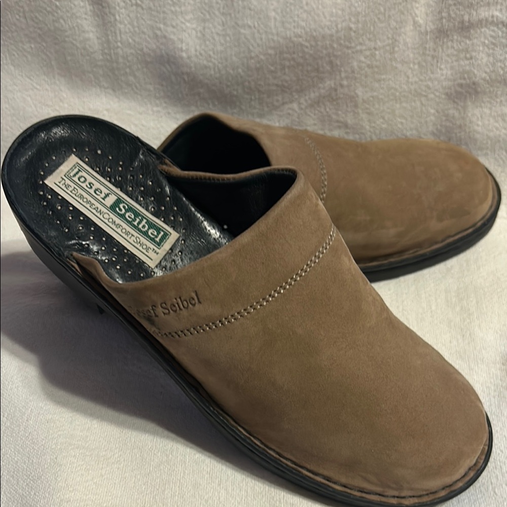 Josef Seibel Brown Mules Comfortable Slip-On Design